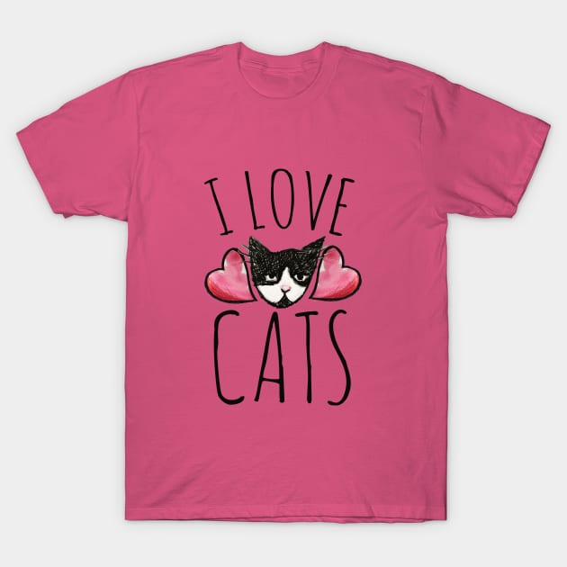 I love cats T-Shirt by bubbsnugg